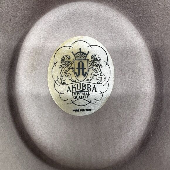 AKUBRA IMPERIAL QUALITY - Men's Beige Fur Felt Size 58 Western Cowboy Hat H7 - Picture 9 of 13